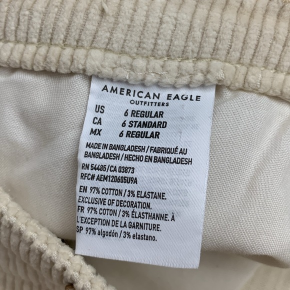 American Eagle Corduroy Mini skirt Size 6 Zip up front Pockets Creme ivory - Picture 6 of 13